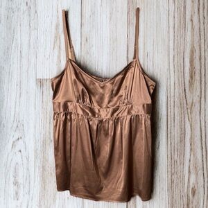 3/$15 Tex by MaxAzria Light Brown Silky Tank Top
